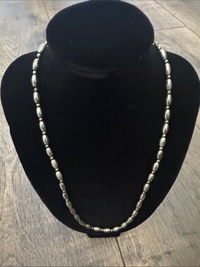 Authentic Vintage Napier Silver Tone Rice Bead Choker 9 inches 1975-1985